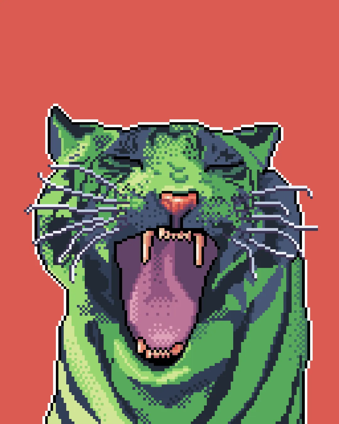 Green Tiger pixel art