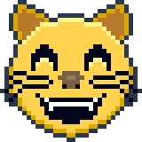 smiling cat pixel art emoji